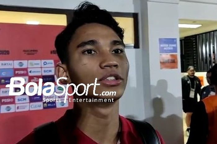 Marselino Ferdinan pasca timnas U-20 Indonesia menang 3-2 atas Vietnam dalam laga Kualifikasi Piala Asia U-20 2023 di Stadion Gelora Bung Tomo (GBT), Minggu (18/9/2022).