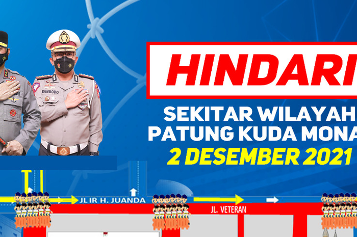 Hindari sekitar patung kuda dan Monas