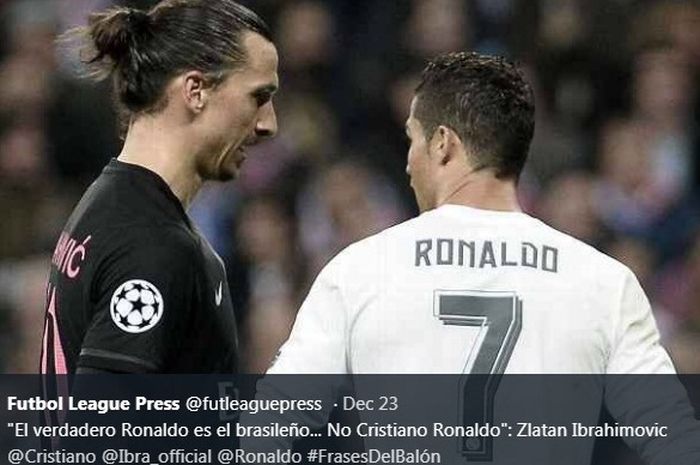 Zlatan Ibrahimovic dan Cristiano Ronaldo.