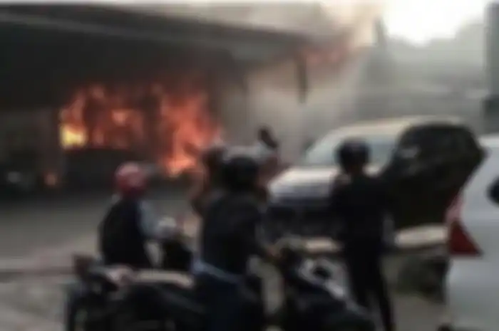 Kebakaran di SPBU Sidoarjo beberapa waktu lalu.