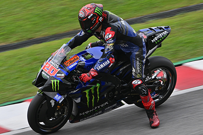 Pembalap Monster Energy Yamaha MotoGP Fabio Quartararo aplikasi rem belakang skuter seperti halnya pembalap Repsol Honda Team Marc Marquez
