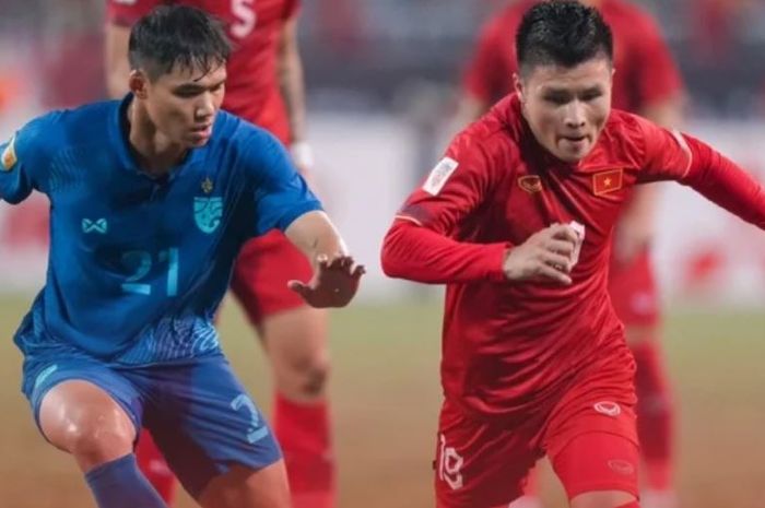 Timnas Thailand gilas Timnas Vietnam dalam laga uji coba internasional bertajuk FIFA Matchday September 2024.