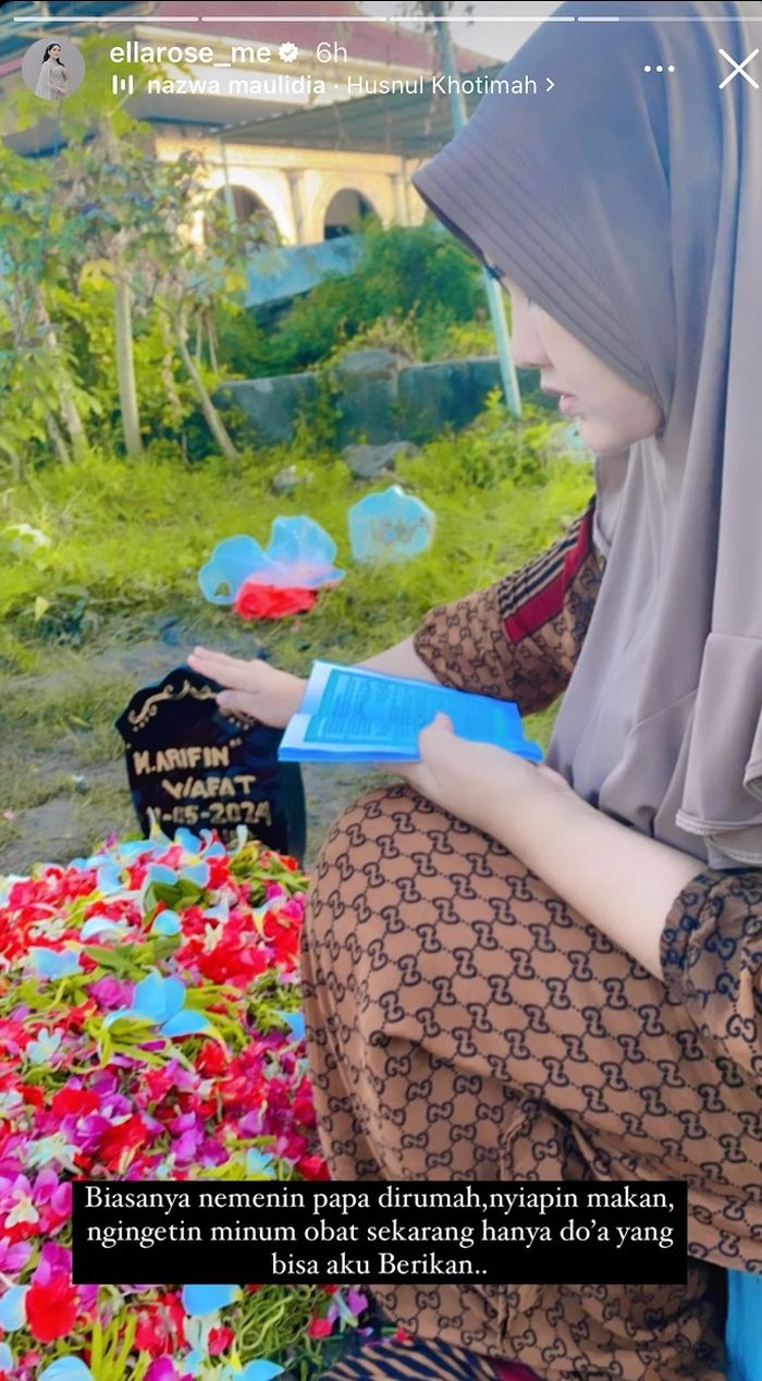 Unggahan adik Via Vallen saat berada di sisi pusara sang ayah yang baru saja meninggal dunia.