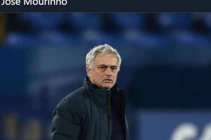 Reaksi pelatih Tottenham Hotspur, Jose Mourinho.