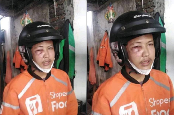 Seorang driver Shopee Food jadi korban keganasan begal, motor dan HP miliknya dibawa kabur pelaku.