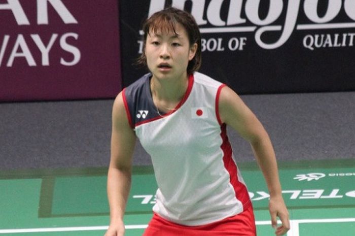 Tunggal putri Jepang, Nozomi Okuhara, saat tampil di Istora Senayan Jakarta, pada ajang Asian Games