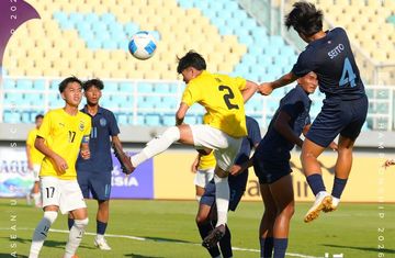 Suasana pertandingan antara timnas U-17 Brunei Darussalam melawan timnas U-17 Kamboja, Selasa (14/4/2026).