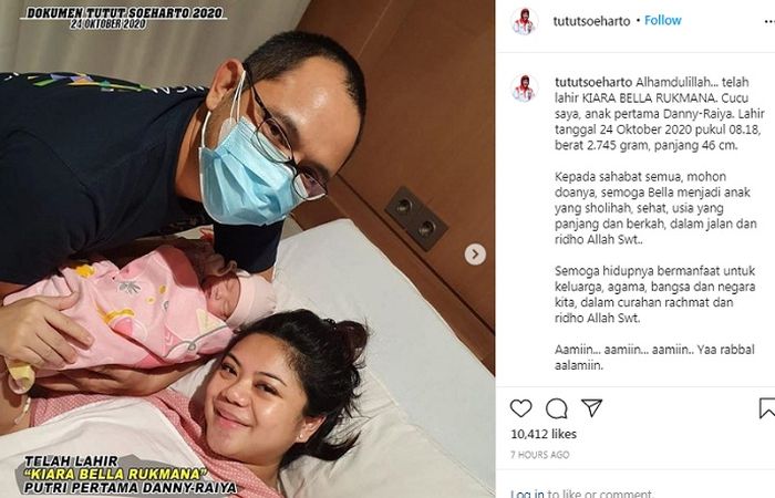 Tutut Soeharto bagikan kabar kelahiran cucunya dari sang putra, Danny Rukmana