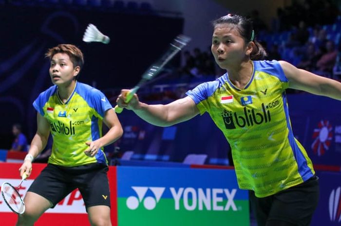 Ganda putri Indonesia, Greysia Polii/Apriyani Rahayu kala berlaga pada babak kesatu French Open 2019 Selasa (22/10/2019)