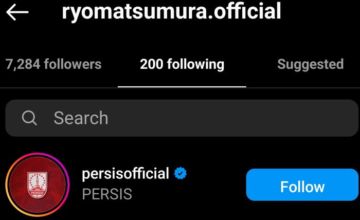Ryo Matsumura mengikuti Instagram Persis Solo