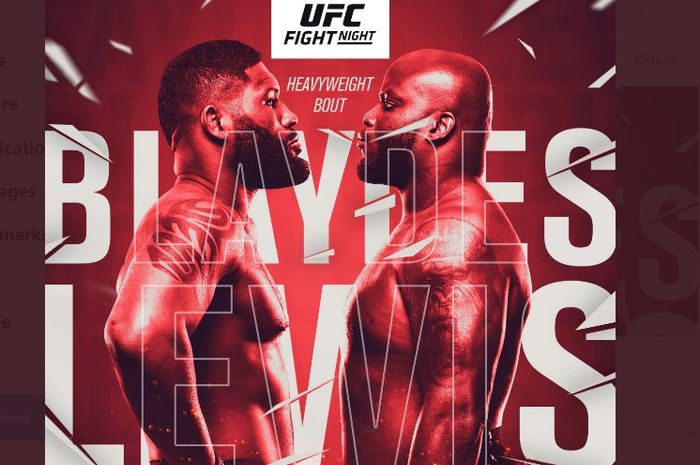 Poster UFC Vegas 19 Blaydes vs Lewis