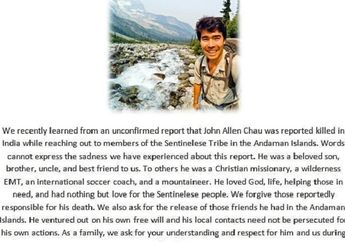 Tewas Dibunuh Suku Sentinel, Jenazah John Allen Chau Tak Akan Dievakuasi