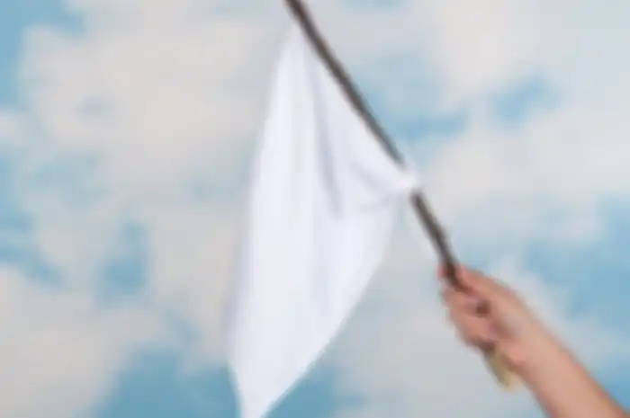 Ilustrasi mengibarkan bendera putih