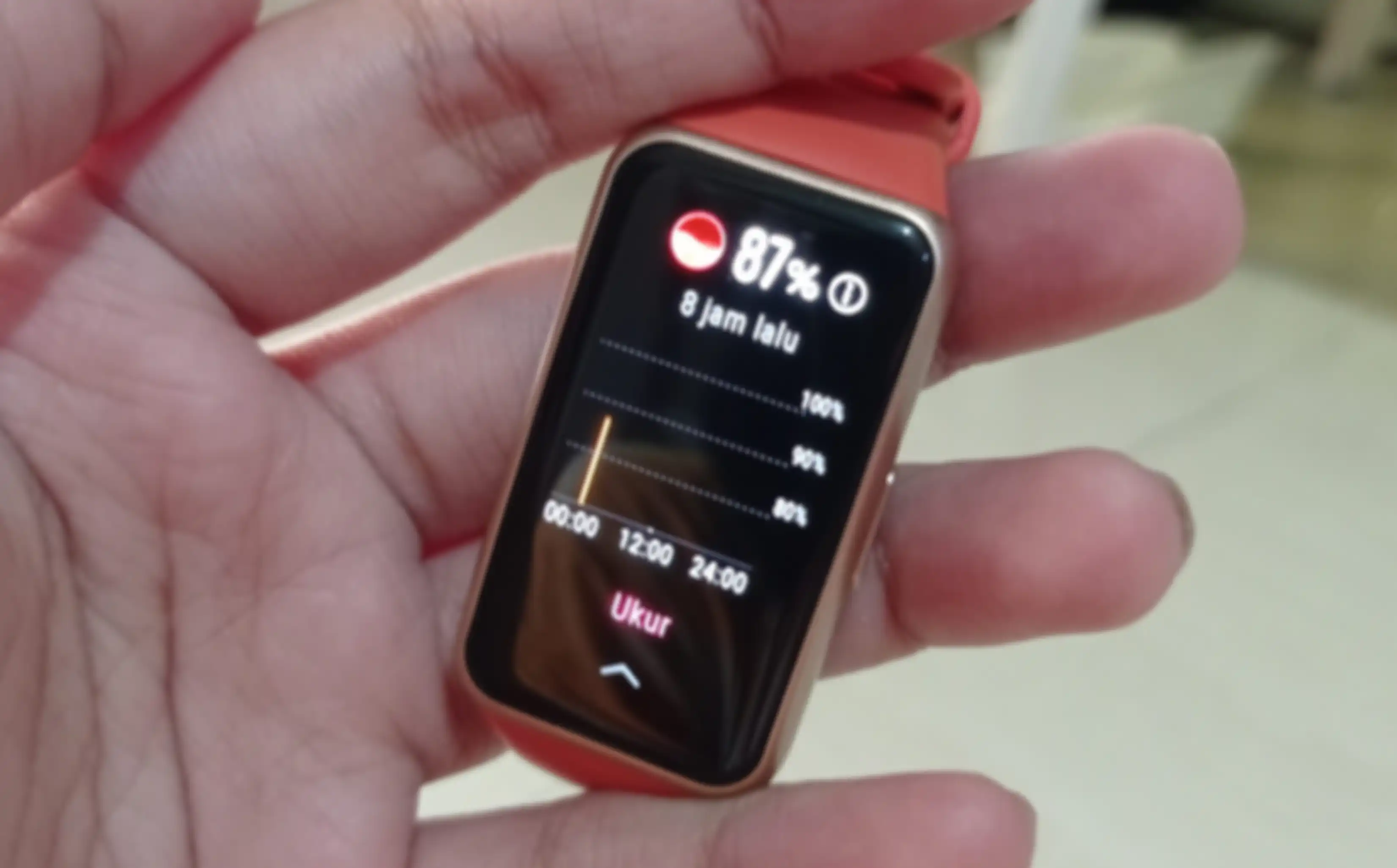 Fitur pengukur SpO2 atau oksigen dalam darah di Huawei Band 6.