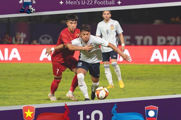 Timnas U-22 Vietnam berhasil menaklukan Laos U-22 dengan skor 2-0 dalam laga Grup A SEA Games 2023, di Stadion Visakha Stadium, Phnom Penh, Minggu (30/4/2023).