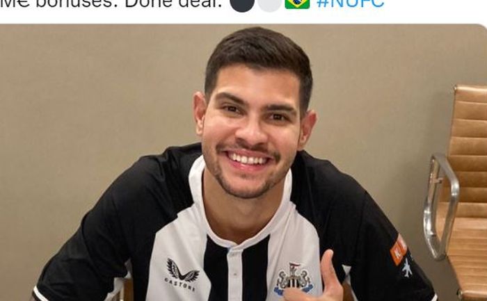 Bruno Guimaraes, rekrutan Newcastle United di bursa transfer Januari 2022.