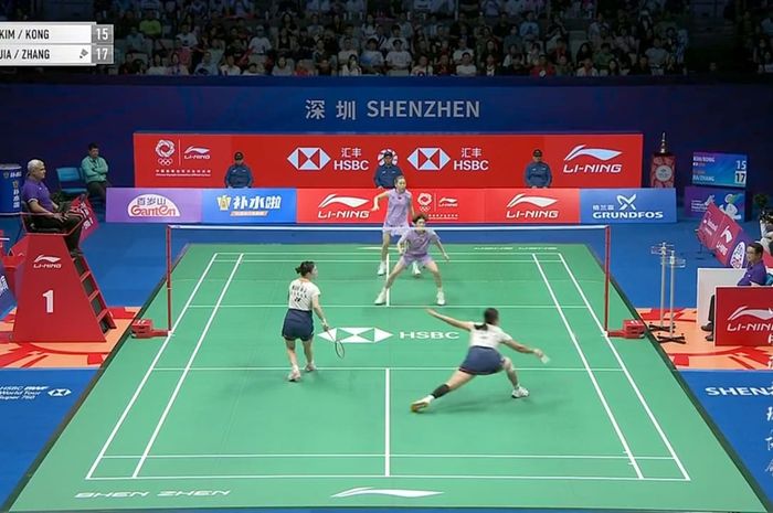 Pertandingan final China Masters 2025 ganda putri antara Jia Yi Fan/Zhang Shu Xian dan Kim Hye-jeong/Kong Hee-yong