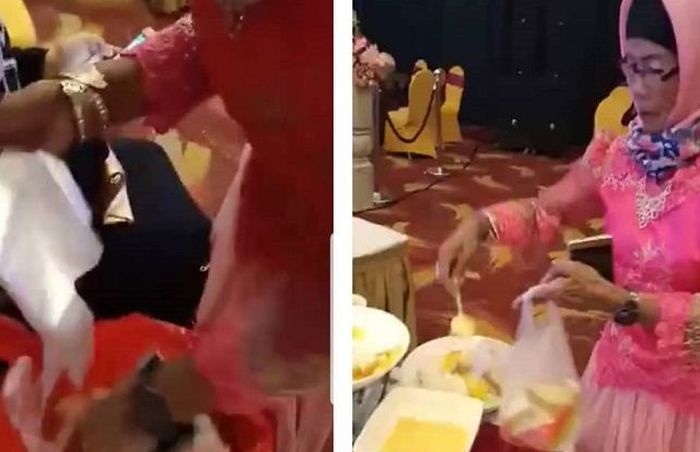Ogah Rugi Hadiri Kondangan di Gedong, Emak-emak Ini Pede Bekal Kantong Kresek untuk 'Rampok' Makanan di Resepsi&nbsp;