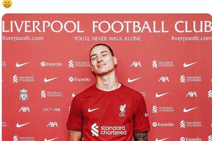 Darwin Nunez resmi direkrut Liverpool dari Benfica pada bursa transfer musim panas 2022.