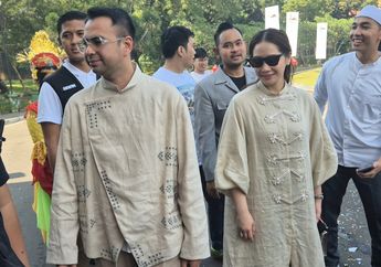 Outfit Kompak Raffi Ahmad dan Nagita Slavina Saat Lepas Peserta Mudik Gratis 2026, Bakal Jadi Tren Baju Lebaran?