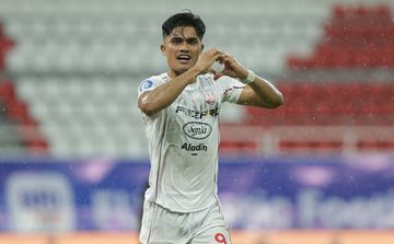 Selebrasi Ramadhan Sananta saat Persis Solo unggul 1-0 atas PSIS Semarang di Stadion Jatidiri, pada pekan ke-19 Liga 1, Senin (20/1/2025).