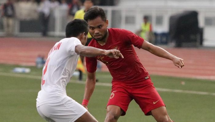 Saddil Ramdani pada laga timnas U-22 Indonesia vs Myanmar di semifinal SEA Games 2019 di Stadion Rizal Memorial, Sabtu (7/12/2019).