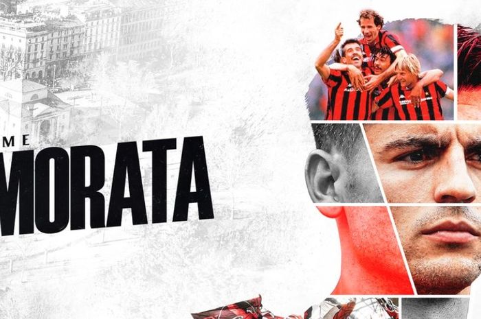 Pengumuman resmi Alvaro Morata oleh AC Milan.