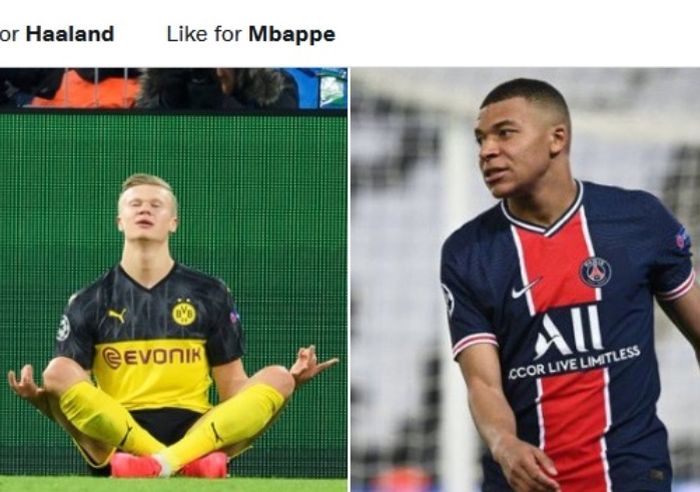 Erling Haaland dan Kylian Mbappe.