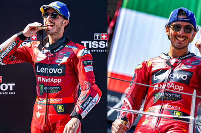 Baru tahu Francesco Bagnaia sempurna penampilannya di MotoGP Austria 2023, menang Sprint Race (kiri) sekaligus Main Race (kanan)