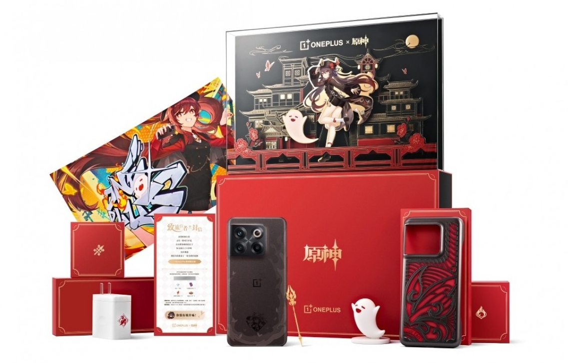 Smartphone dan aksesoris dalam kotak retail OnePlus Ace Pro Genshin Impact Limited Edition