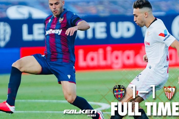 Sevilla meraih hasil imbang saat bertandang ke markas Levante pada laga pekan ke-29 Liga Spanyol, Senin (15/6/2020).