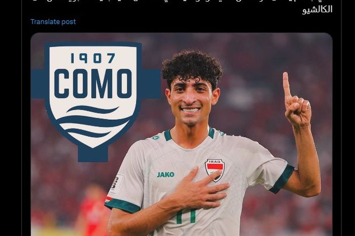 Como 1907 dikabarkan tertarik mendatangkan winger asal Irak, yakni Ali Jassim.