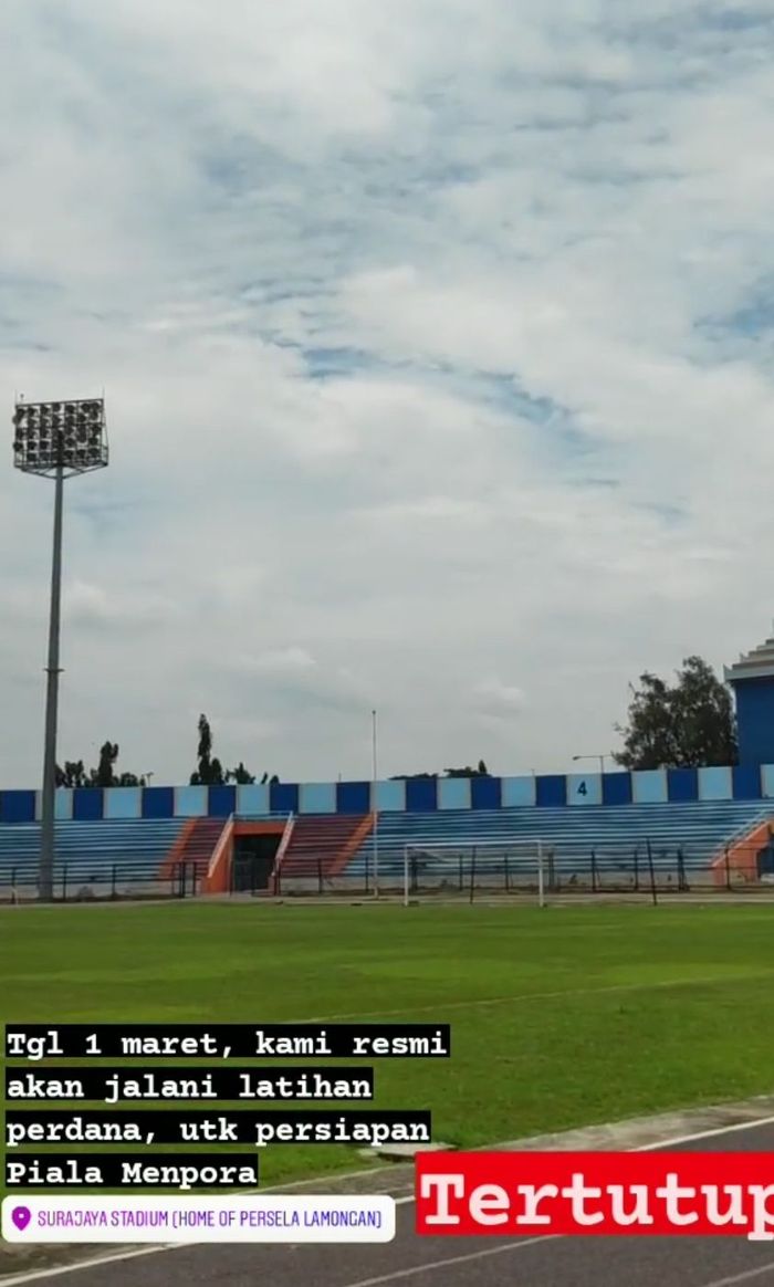 Pengumuman latihan pedana dari Persela Lamongan untuk persiapan Piala Menpora 2021.