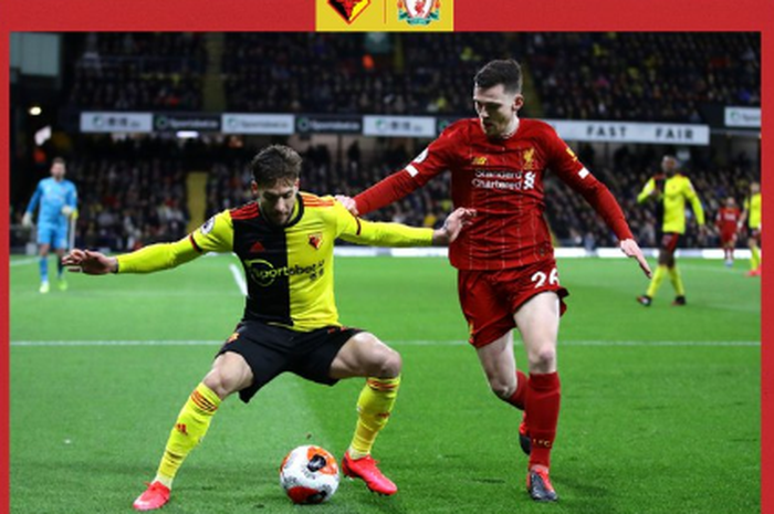 Watford berhasil mengalahkan Liverpool dalam laga Liga Inggris di Stadion Vicarage Road, Minggu (1/3/2020).