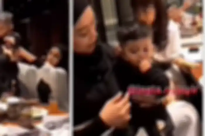 Ekspresi Nadya jadi sorotan warganet saat Lesti Kejora hendak gendong anaknya