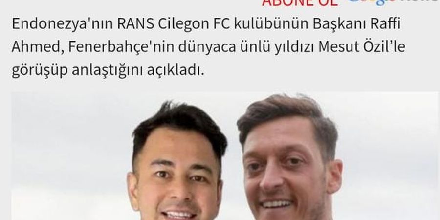 Raffi Ahmad Beberkan Alasan Gagal Makan Malam Bareng Mesut Oezil, RANS Cilegon FC Bukan Pilihan Eks Arsenal