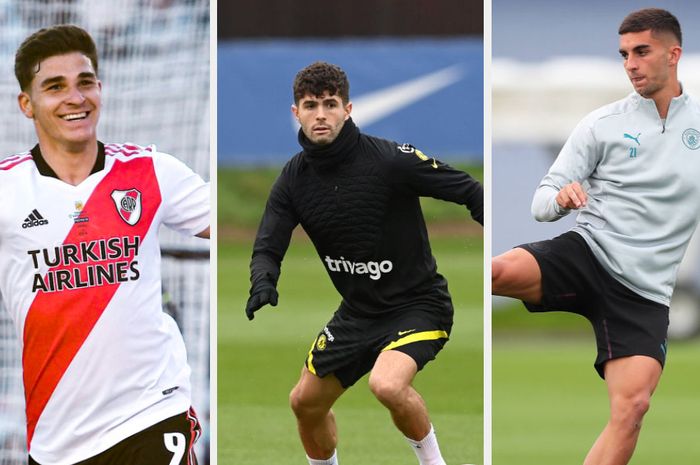 (ki-ka) Julian Alvarez, Christian Pulisic, dan Ferran Torres. Tiga pemain yang bisa dijadikan alternatif Barcelona untuk transfer Erling Braut Haaland.