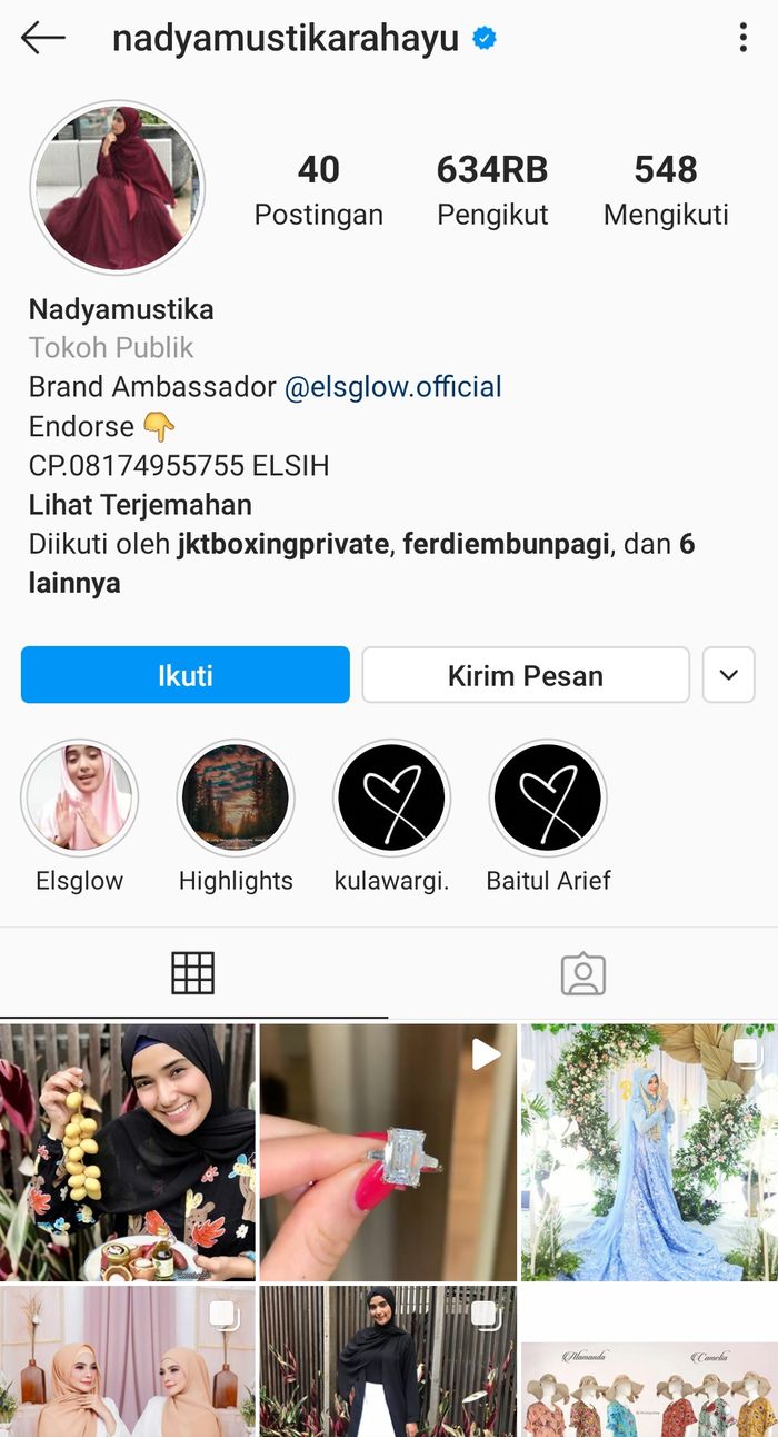 Nadya Mustika hapus foto profil pernikahan di akun Instagramnya.