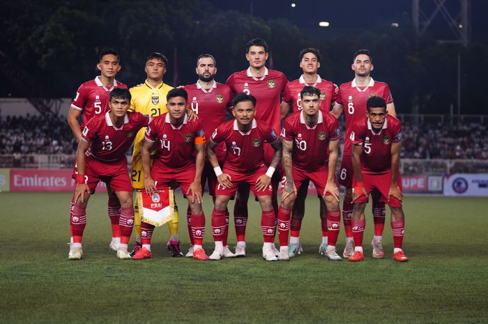 Skuad timnas Indonesia saat melawan Filipina, Selasa (21/11/2023).