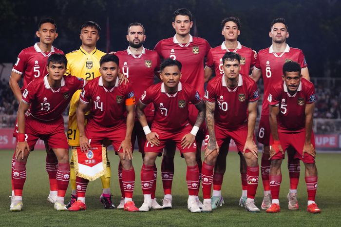 Skuad timnas Indonesia saat melawan Filipina, Selasa (21/11/2023).