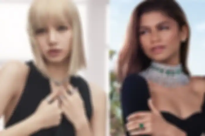 Outfit hitam Lisa BLACKPINK vs Zendaya