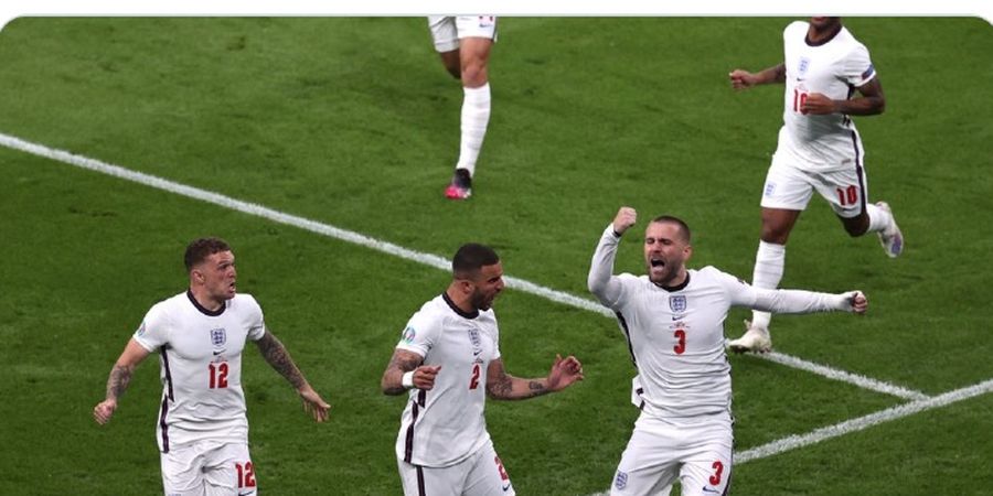 Hasil Babak I Final EURO 2020 - Gol Cepat Luke Shaw Bawa Inggris Sementara Unggul