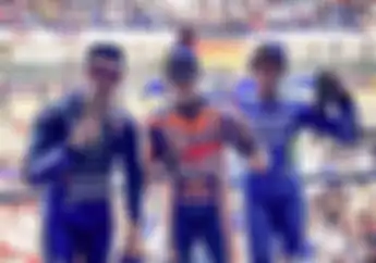 Momen Perayaan Kemenangan Marc Marquez di MotoGP Spanyol, Alex Rins Contek Gaya Marquez