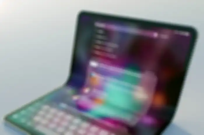 Gambaran desain iPad dengan layar lipat