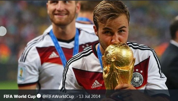 Mario Goetze saat menjuarai Piala Dunia 2014 bersama timnas Jerman.