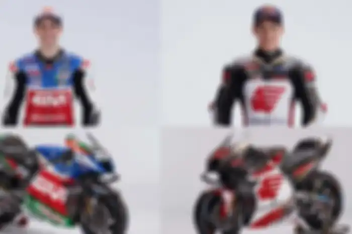 Pembalap LCR Honda Alex Marquez (kiri) dan Takaaki Nakagami (kanan)