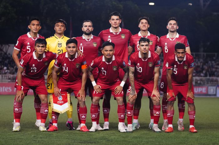 Skuad timnas Indonesia saat melawan Filipina, Selasa (21/11/2023).