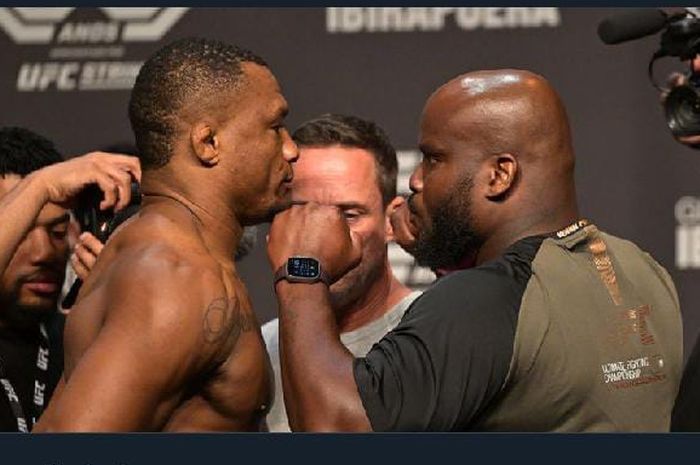 Face off antara Jailton Almieida dan Derrick Lewis jelang duel UFC Sao Paulo