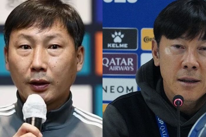 Kim Sang-sik (pelatih Timnas Vietnam) dan Shin Tae-yong (pelatih Timnas Indonesia) bakal bersua dalam derbi Korea Selatan di Piala AFF 2024.