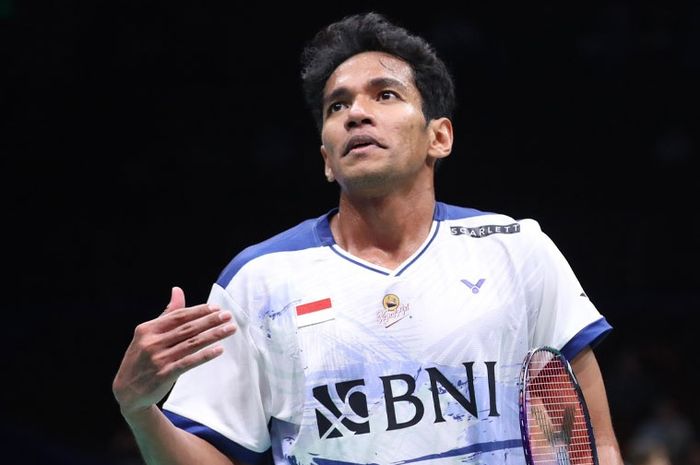 Tunggal putra Indonesia, Chico Aura Dwi Wardoyo, saat tampil pada babak pertama China Masters 2023 yang dihelat di Shengzhen Bay Gymnasium, Shengzhen, China, 21 November 2023.